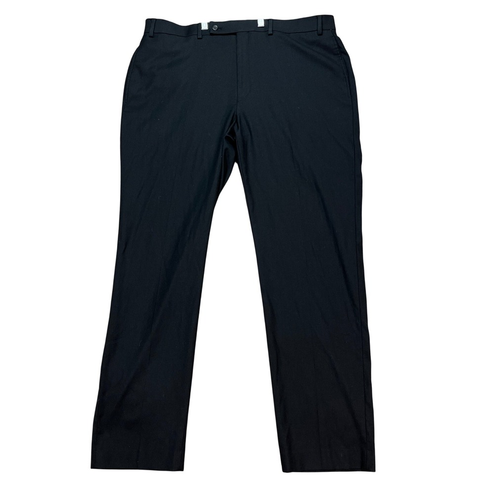 Lauren Ralph Lauren Pants Mens 38x32 Black Straight Leg‎ Flat Front Stretch EUC